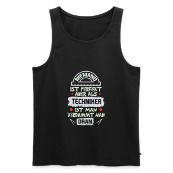 Techniker spruch - Männer Premium Bio Tank Top - Schwarz - Vorne - Michal (187cm)
