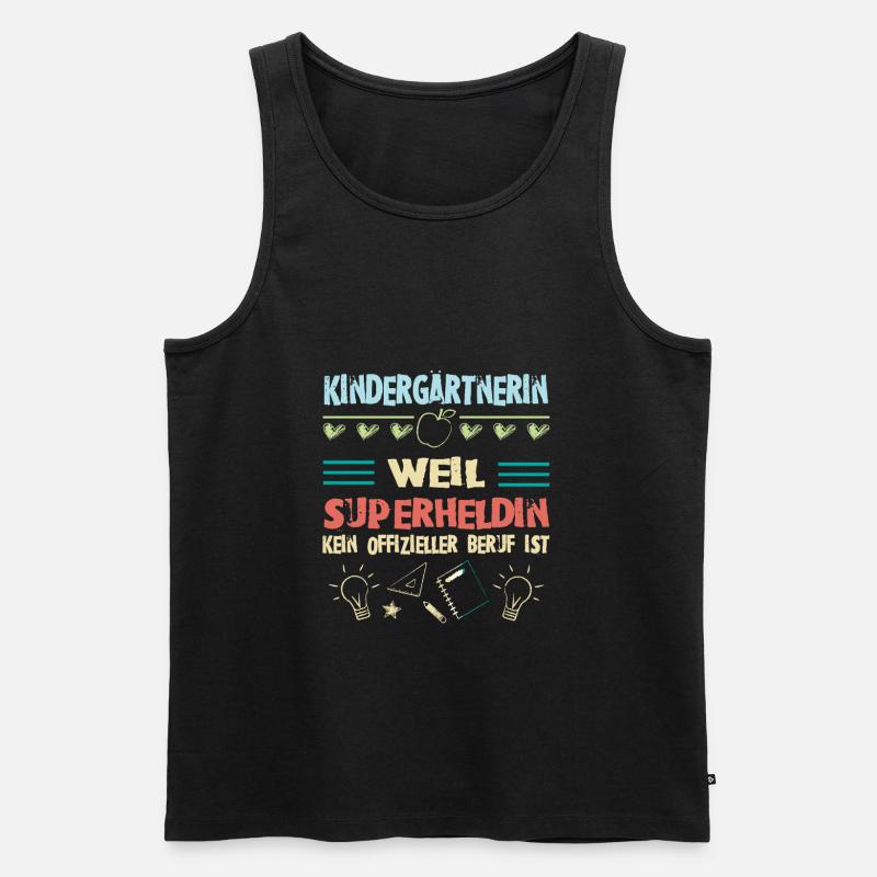 Kindergärtnerin superheldin - Männer Premium Bio Tank Top - Schwarz