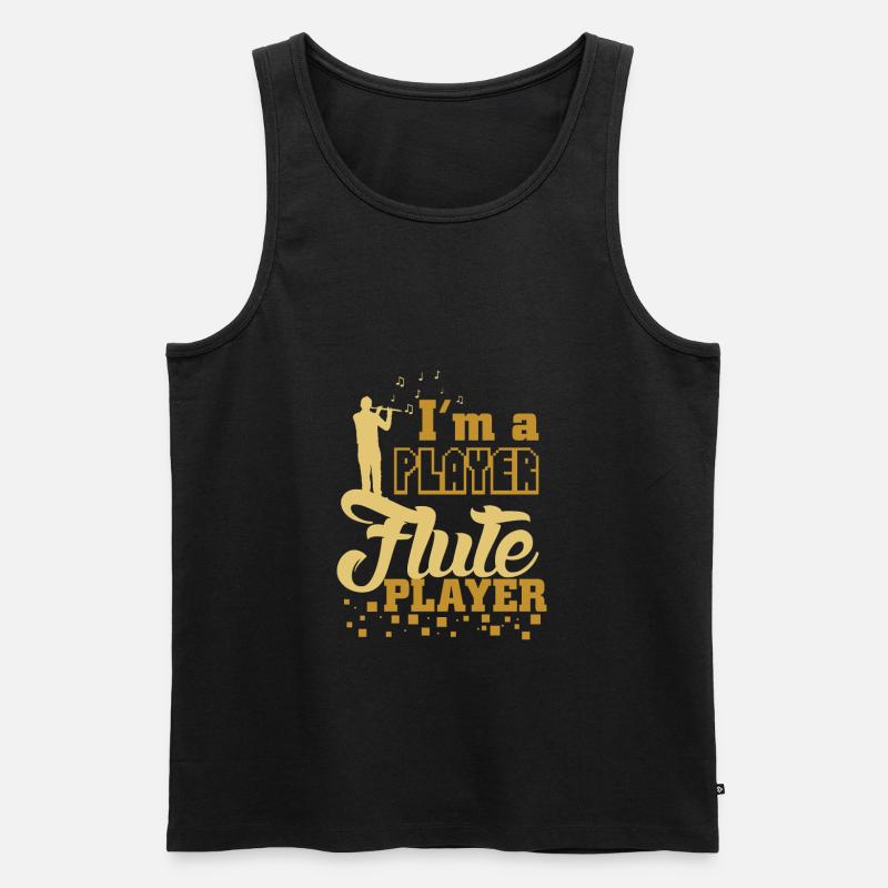 Querflöte spruch - Männer Premium Bio Tank Top - Schwarz