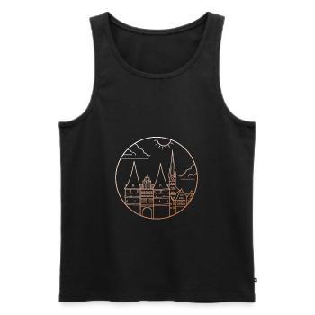 Lübeck - Men's Premium Organic Tank Top - black - Front - Michal (187cm)
