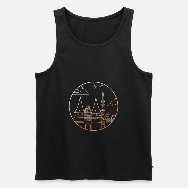 Lübeck - Männer Premium Bio Tank Top - Schwarz