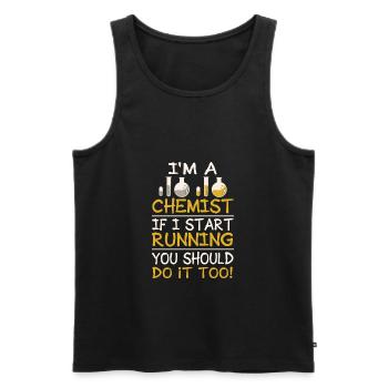 Chemist - Men's Premium Organic Tank Top - black - Front - AI Model Male 178 light (178cm)