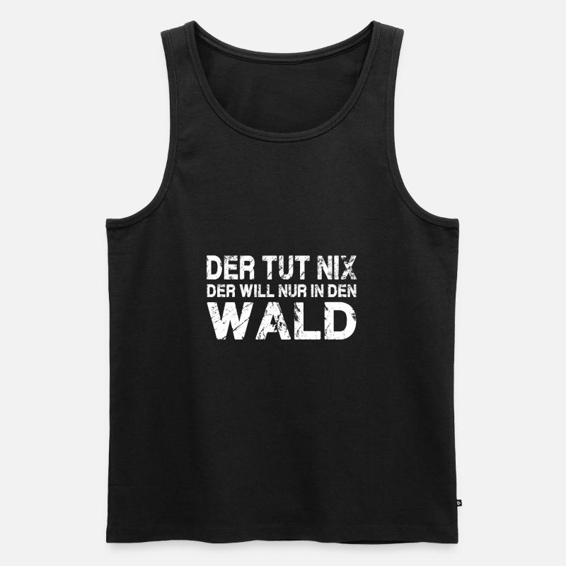 Der will in den wald - Männer Premium Bio Tank Top - Schwarz