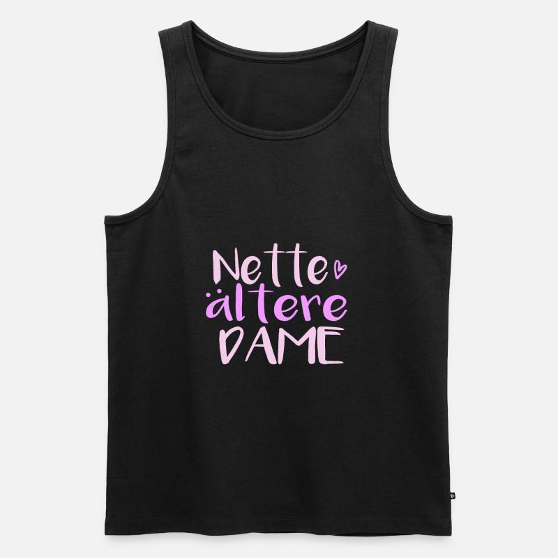 Nette ältere Dame - Männer Premium Bio Tank Top - Schwarz