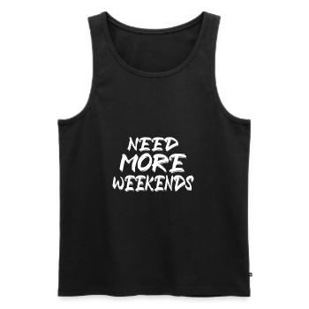More Weekends - Men's Premium Organic Tank Top - black - Front - Michal (187cm)