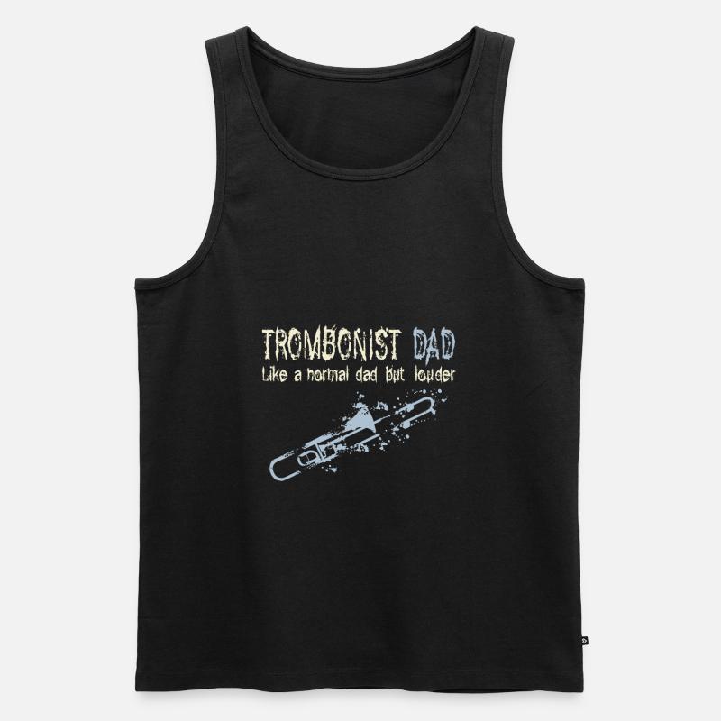 Posaune Dad - Männer Premium Bio Tank Top - Schwarz