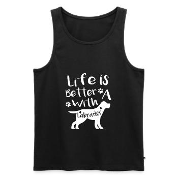 Life with labrador - Débardeur bio Premium Homme - noir - Devant - Michal (187cm)