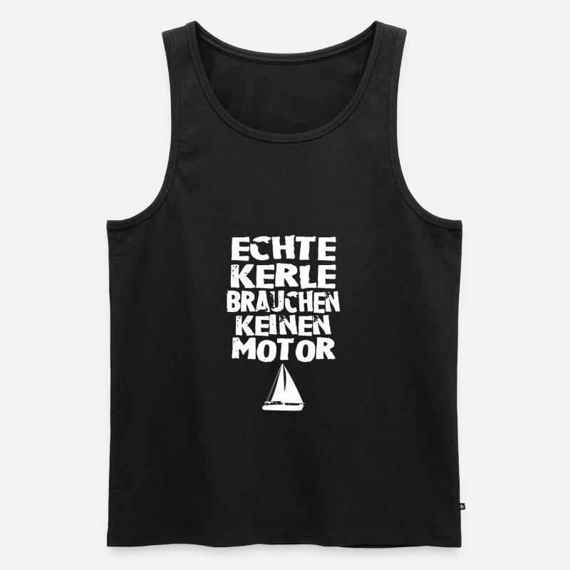 Echte kerle Segeln - Männer Premium Bio Tank Top - Schwarz