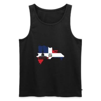 Dominican Republic Flag - Men's Premium Organic Tank Top - black - Front - Michal (187cm)