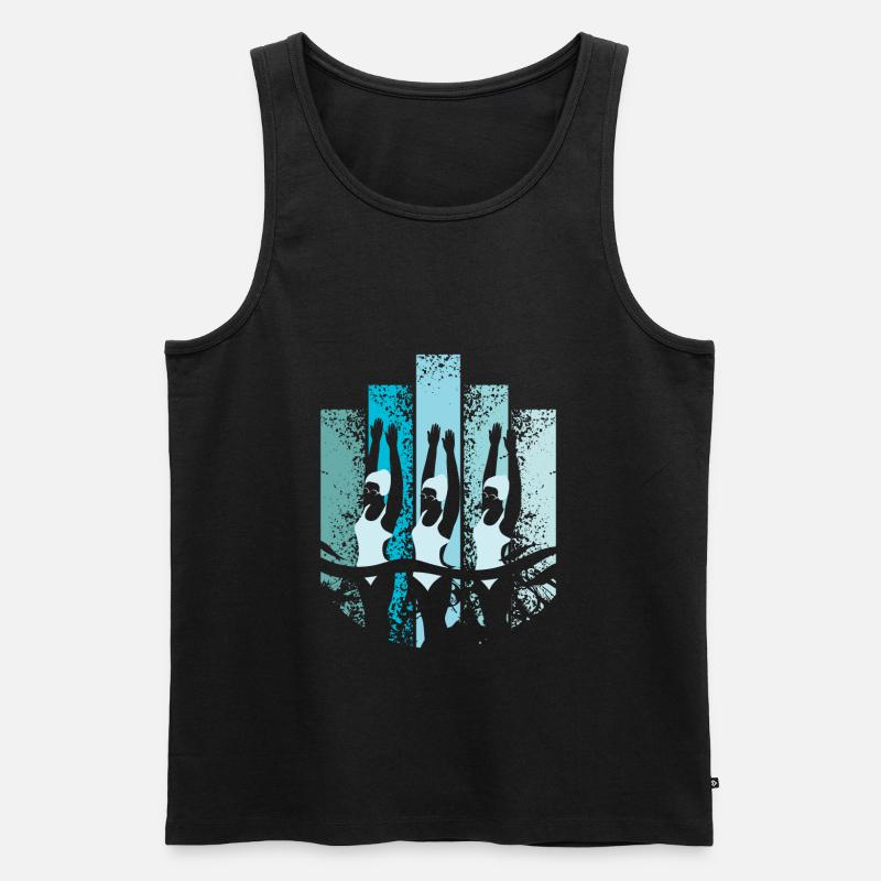 synchronschwimmen Retro - Männer Premium Bio Tank Top - Schwarz