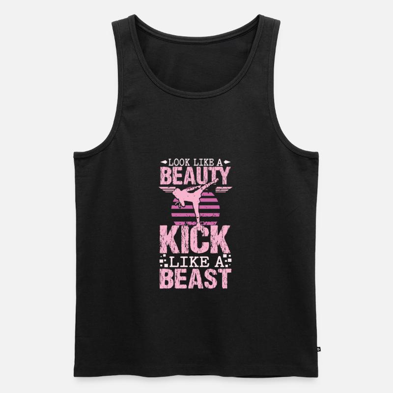 Karate beauty - Männer Premium Bio Tank Top - Schwarz