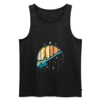 Bass guitar vintage - Men's Premium Organic Tank Top - black - Front - Michal (187cm)