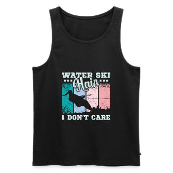Water ski hair I don't care - Männer Premium Bio Tank Top - Schwarz - Vorne - Michal (187cm)