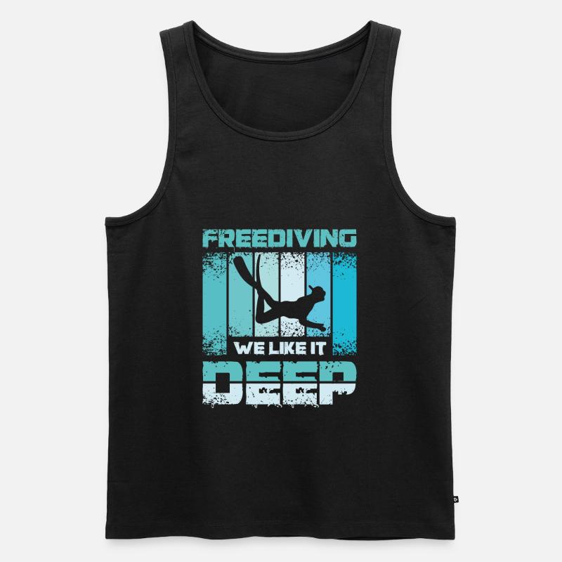 Freediving we like it deep - Männer Premium Bio Tank Top - Schwarz