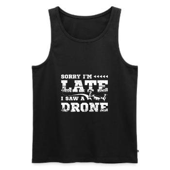 I saw a drone - Men's Premium Organic Tank Top - black - Front - Michal (187cm)