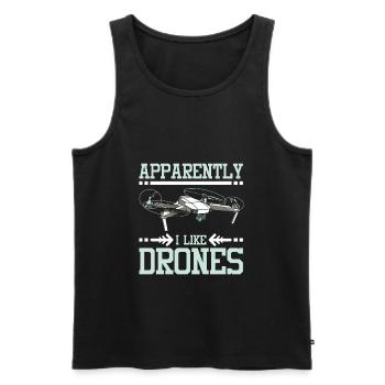 Apparently I like Drones - Men's Premium Organic Tank Top - black - Front - AI Model Male 178 light (178cm)