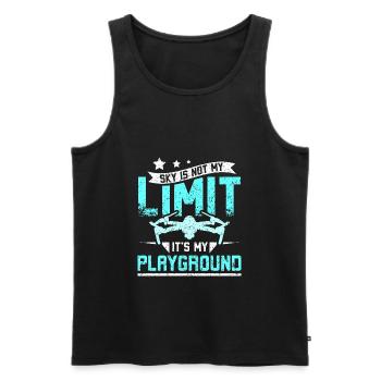 Sky is not my limit its my playground drone - Men's Premium Organic Tank Top - black - Front - Michal (187cm)