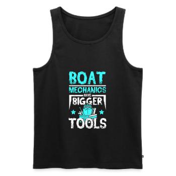 Boat mechanics have bigger tools - Men's Premium Organic Tank Top - black - Front - AI Model Male 178 light (178cm)