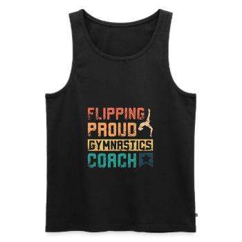 Flipping fier entraîneur de gymnastique - Débardeur bio Premium Homme - noir - Devant - Michal (187cm)