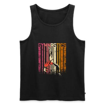 Gymnastique rétro vintage - Débardeur bio Premium Homme - noir - Devant - Michal (187cm)