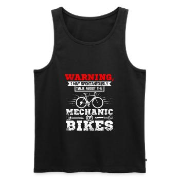 Parlez de la mécanique des vélos - Débardeur bio Premium Homme - noir - Devant - Michal (187cm)