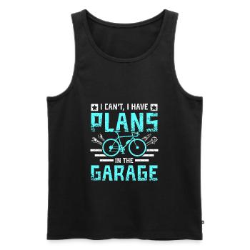 Je ne peux pas avoir de plans dans le garage - Débardeur bio Premium Homme - noir - Devant - Michal (187cm)