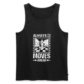 Always 3 moves ahead chess - Men's Premium Organic Tank Top - black - Front - AI Model Male 178 light (178cm)