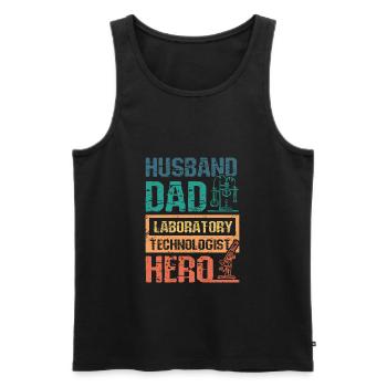 Husband dad laboratory technologist hero - Men's Premium Organic Tank Top - black - Front - Michal (187cm)