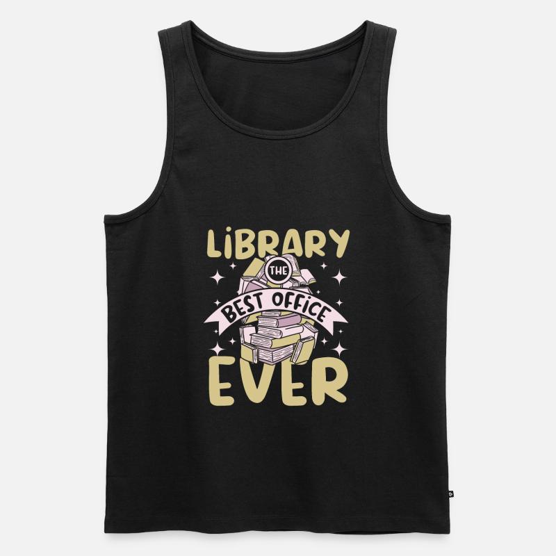 Library best offive ever - Männer Premium Bio Tank Top - Schwarz