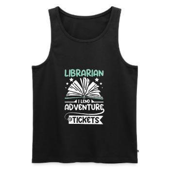 Librarian I lend adventure tickets - Männer Premium Bio Tank Top - Schwarz - Vorne - Michal (187cm)