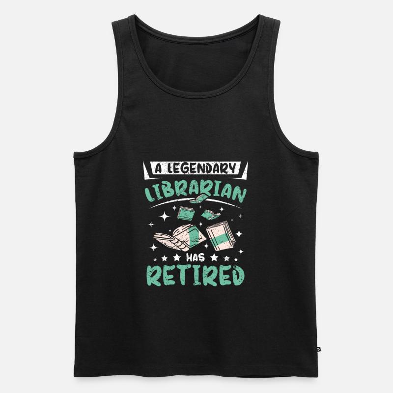 A legendary librarian has retired - Männer Premium Bio Tank Top - Schwarz