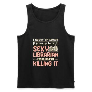 Sexy librarian - Männer Premium Bio Tank Top - Schwarz - Vorne - AI Model Male 178 light (178cm)