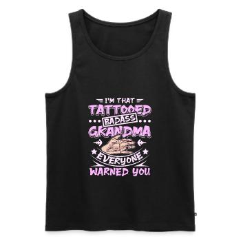Tattooed badass grandma - Männer Premium Bio Tank Top - Schwarz - Vorne - Michal (187cm)