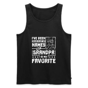 Grandpa is my favorite name - Men's Premium Organic Tank Top - black - Front - Michal (187cm)