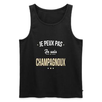 Je peux pas je suis Champagnoux - Débardeur bio Premium Homme - noir - Devant - Michal (187cm)
