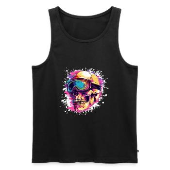 Ski Skull Ski Goggles - Men's Premium Organic Tank Top - black - Front - Michal (187cm)