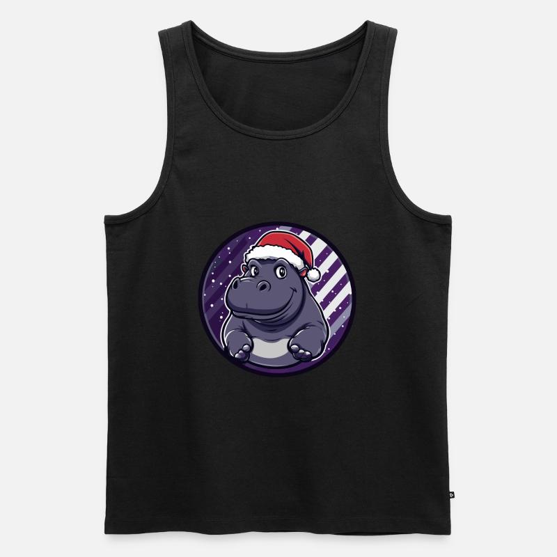 Noël Hippopotame Noël - Débardeur bio Premium Homme - noir