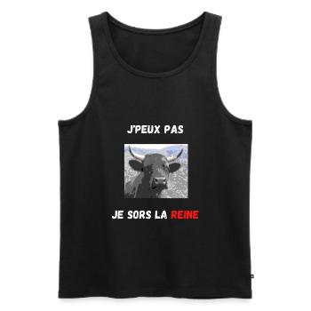 J'peux pas je sors la Reine - Débardeur bio Premium Homme - noir - Devant - Michal (187cm)