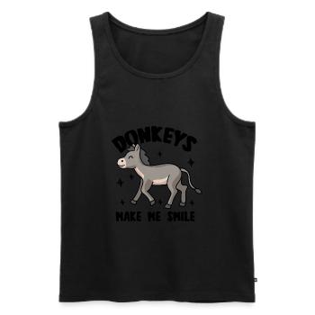 Bauernhof Tier Esel Niedlich Maultier Natur - Männer Premium Bio Tank Top - Schwarz - Vorne - Michal (187cm)