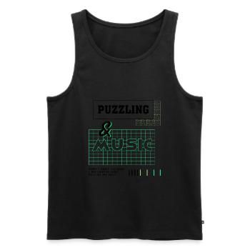 Puzzlespiel und Musiknoten Musiknotenschlüssel - Männer Premium Bio Tank Top - Schwarz - Vorne - Michal (187cm)