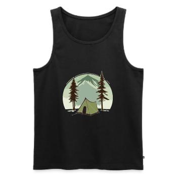 Camping - Männer Premium Bio Tank Top - Schwarz - Vorne - Michal (187cm)