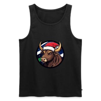 Noël Taureau Noël - Débardeur bio Premium Homme - noir - Devant - Michal (187cm)