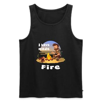 Outdoor Man - Men's Premium Organic Tank Top - black - Front - Michal (187cm)