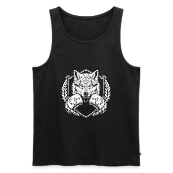 Loup Boxer Fighter - Débardeur bio Premium Homme - noir - Devant - Michal (187cm)