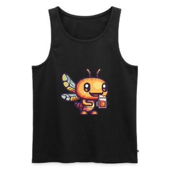 Bière Dragonfly Pixel - Débardeur bio Premium Homme - noir - Devant - Michal (187cm)