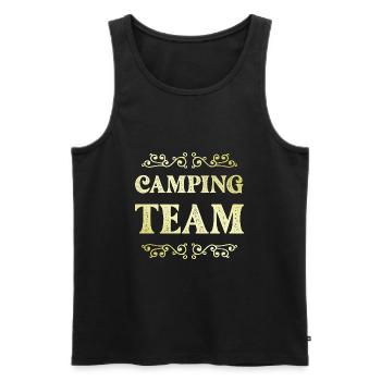 Camping Team - Männer Premium Bio Tank Top - Schwarz - Vorne - AI Model Male 178 light (178cm)