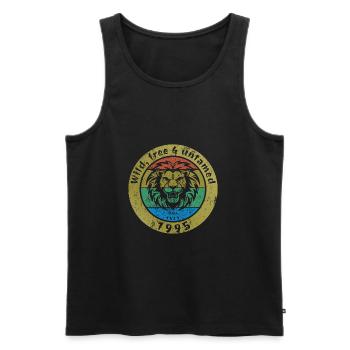 30th Birthday Wild, free & untamed since 07/1995 - Men's Premium Organic Tank Top - black - Front - Michal (187cm)