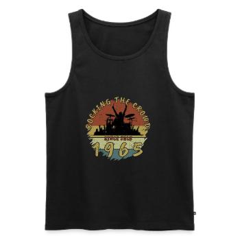 60. Geburtstag Rocking the crowd DRM 07/1965 - Männer Premium Bio Tank Top - Schwarz - Vorne - Michal (187cm)