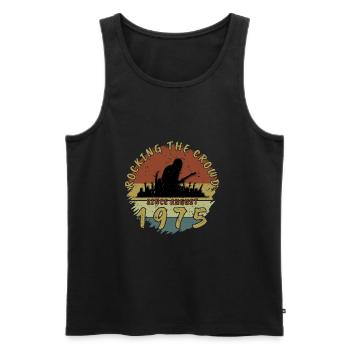50. Geburtstag Rocking the crowd GIT 08/1975 - Männer Premium Bio Tank Top - Schwarz - Vorne - Michal (187cm)