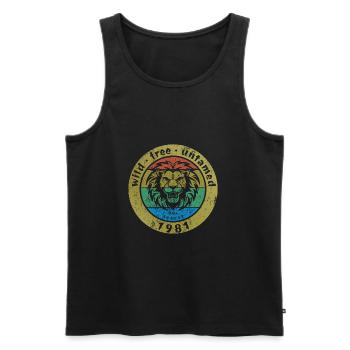 44. Geburtstag Wild, free & untamed since 08/1981 - Men's Premium Organic Tank Top - black - Front - AI Model Male 178 light (178cm)